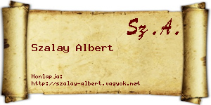 Szalay Albert névjegykártya